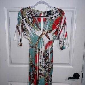 Katydid Multicolor Animal Print Dress